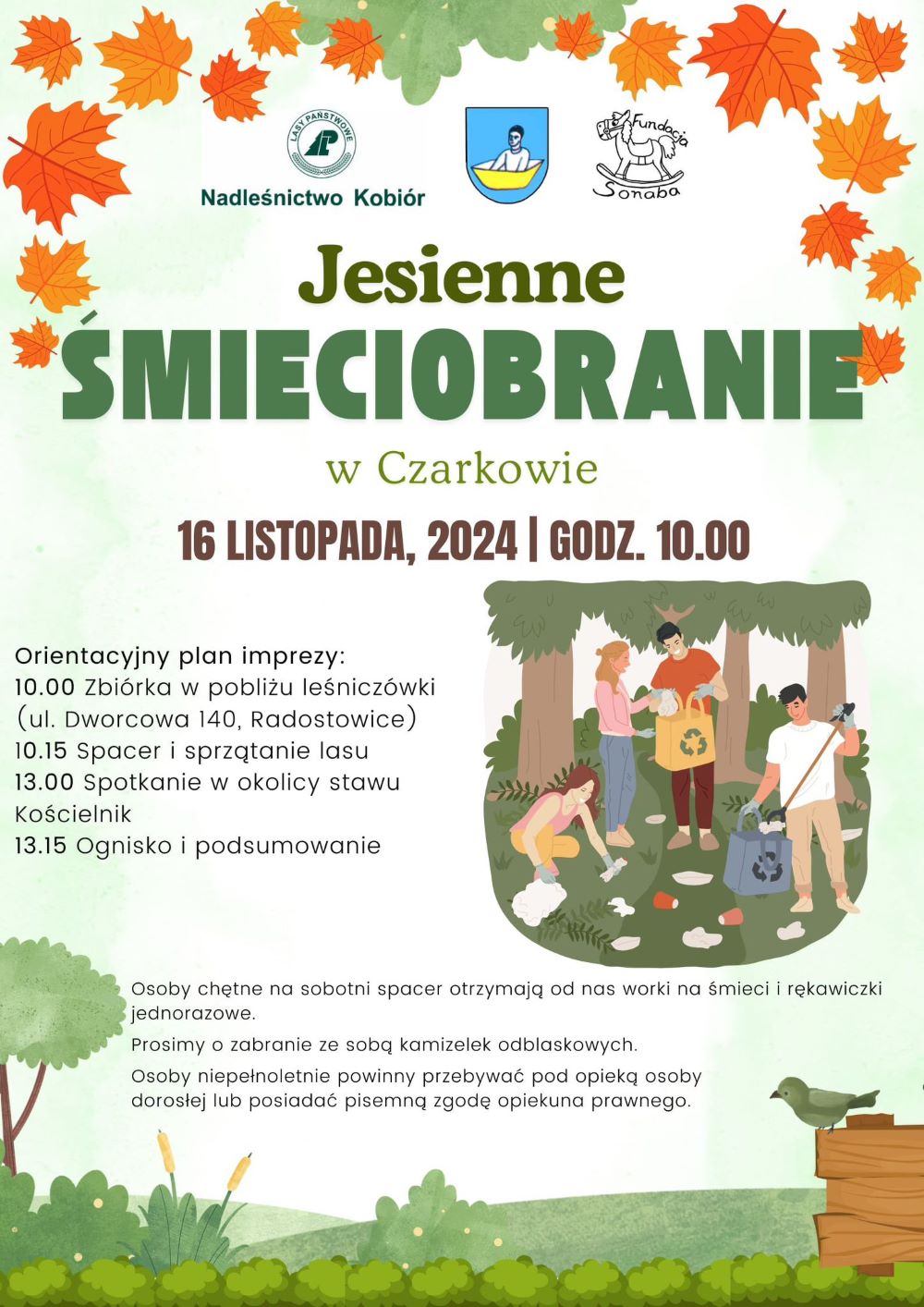 Jesienne śmieciobranie w Czarkowie - plakat